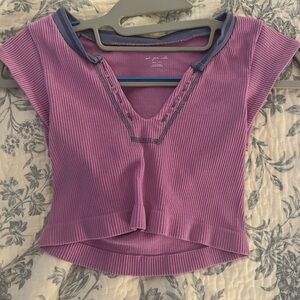 Urban Outfitters Purple Asymmetrical Ribbed Crop Top